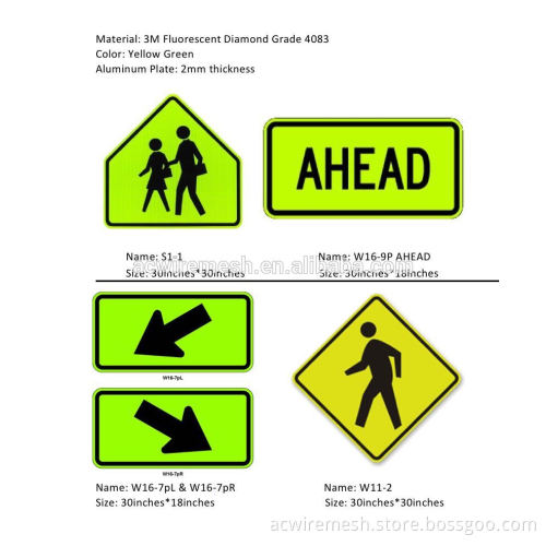 Customized Reflective Warning Aluminum Traffic Road Sign